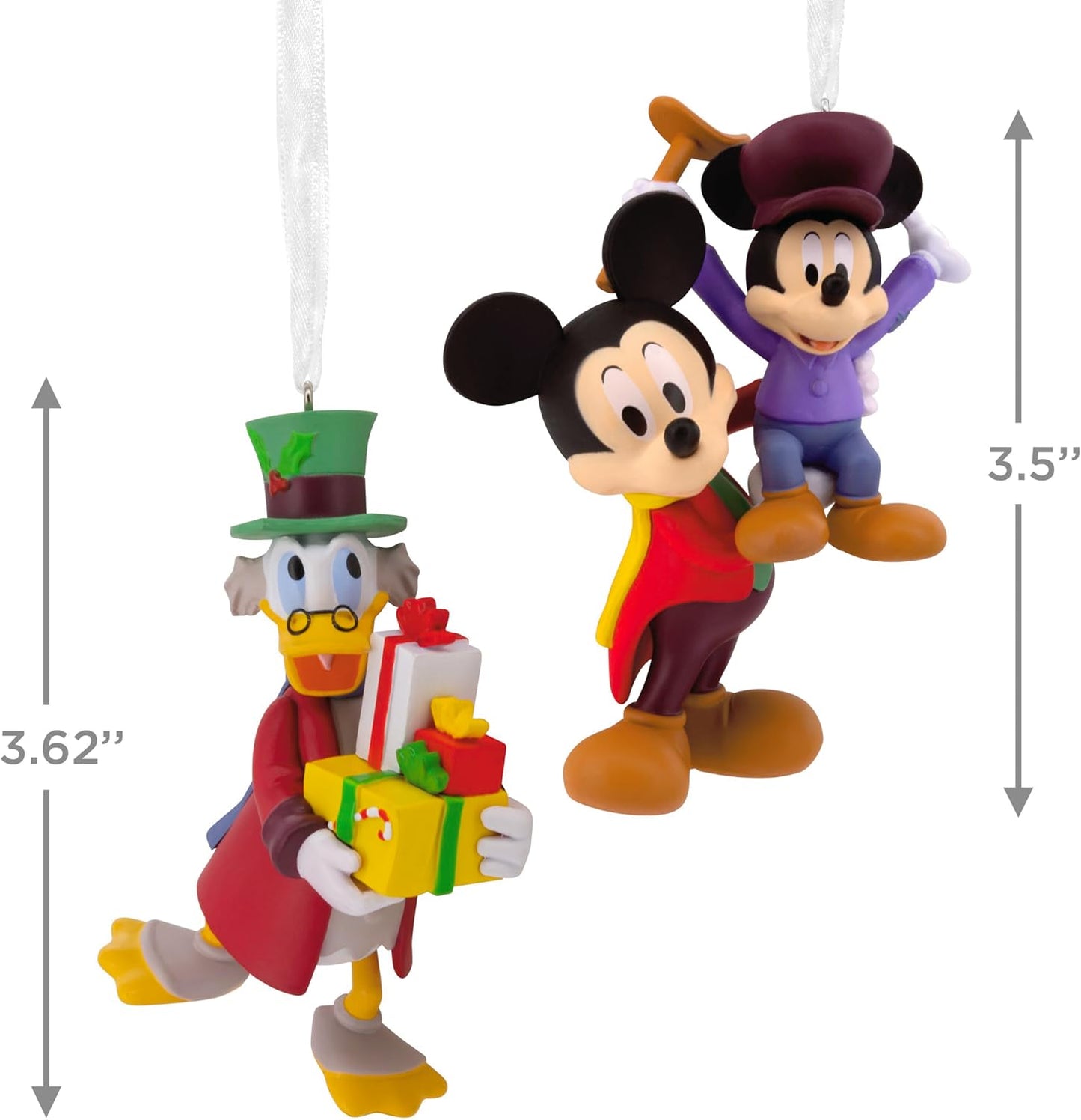Adornos de Navidad de Hallmark Disney Mickey's Christmas Carol, Set de 2