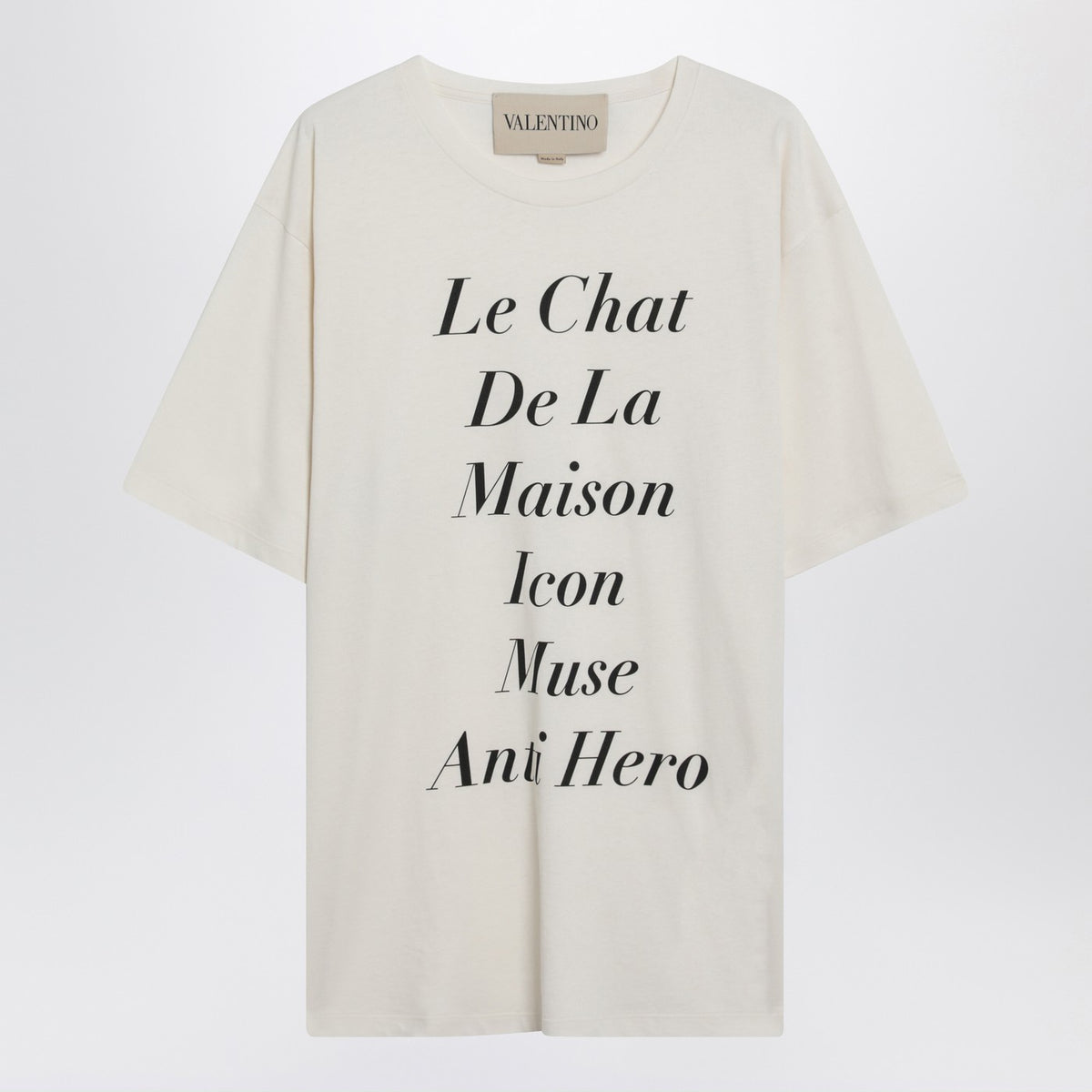 Valentino ヴァレンティノ アイボリー ル シャ ドゥ ラ メゾン アイコン ミューズ アンチ ヒーロー T シャツ - Image 4
