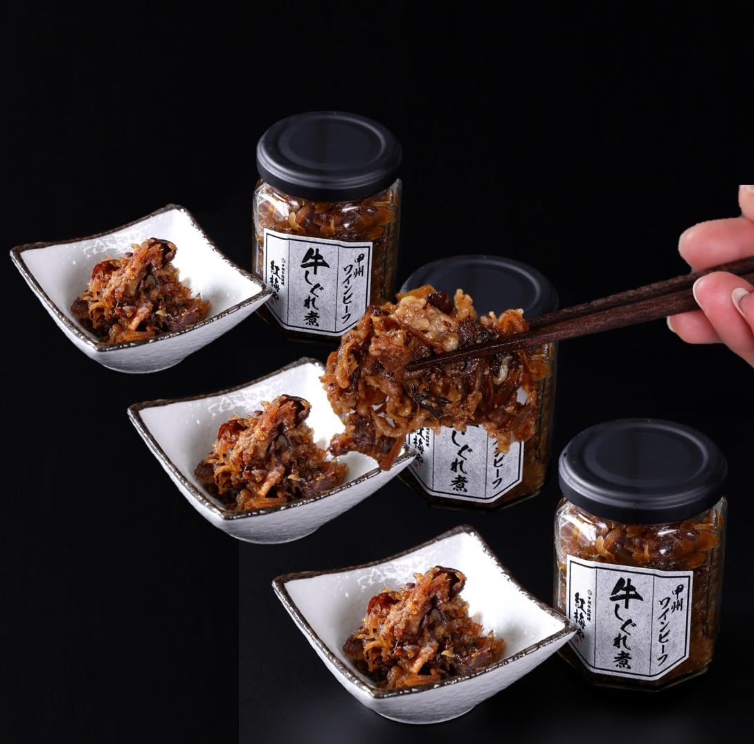Koubai-ya Special Beef Shigureni Gift Set 3 pieces (Made with Koshu Wine Beef - Beef Shigureni 2.8 oz (80g) x 3) Rice Accompaniment, Souvenir, Gift, Mail Order Gourmet, Birthday Present, Delicious