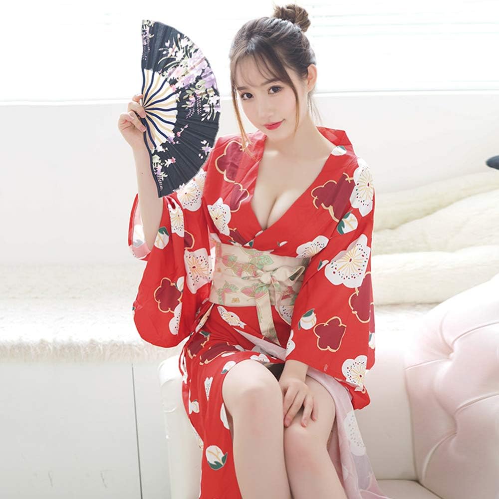 Yukata, Kimono, Cosplay, Sexy, Erotic, Extreme Etch, Courtesan, Lingerie, Costume, Baby Doll, Pajamas, Sleepwear, Cute, Front Opening, Yamato Nadeshiko, Japanese Costume, Women's, Female, Sexy