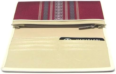 Shiranui Traditional Crafts from Fukuoka Prefecture, Hakata-ori Traditional Handicrafts, Konjo Pattern, Long Wallet, Engine Color