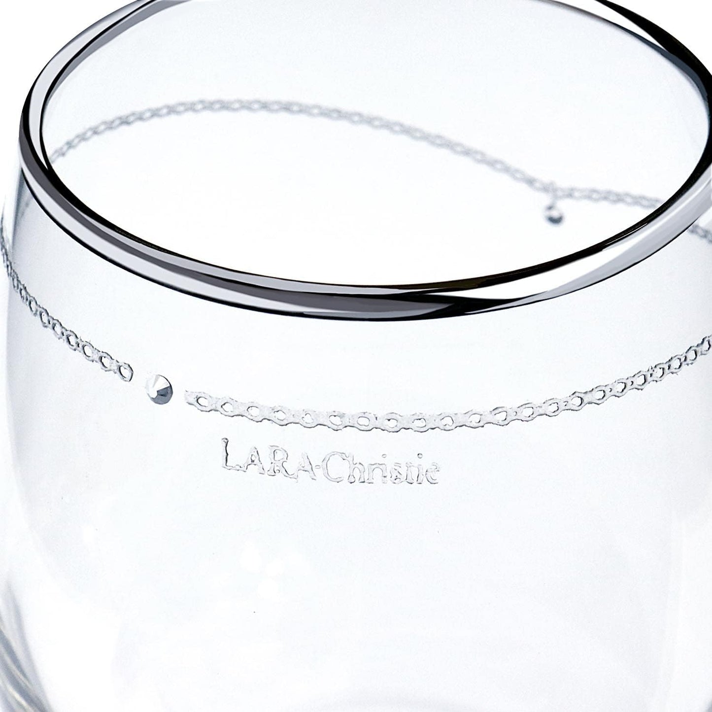 LARA Christie lh-84-0001p Glass Pair Platinum, Gold Rimmed Tumbler