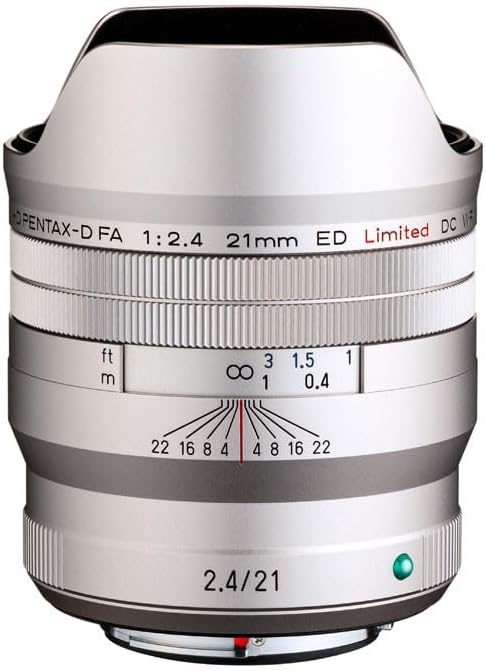 HD PENTAX-D FA 21mmF2.4ED Limited DC WR Silver Ultra Wide Angle Single Focus Lens [For Full Frame DSLR Cameras] Limited Lens Machined Aluminum Lens Barrel