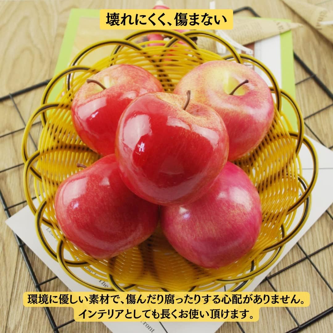Charmoon Food Sample Apple Fruit Realistic Full-Size Replica Display Interior Exhibit Model 5-Piece Set (Red)