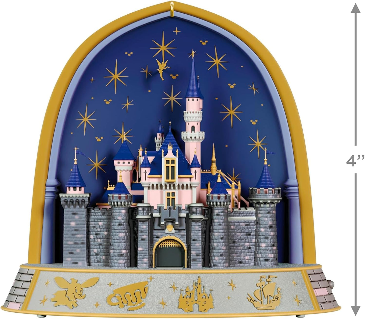 Hallmark Keepsake Adorno de Navidad Disney 2025, Celebración Mágica Musical del 70 Aniversario de Disneyland con Luz, Castillo de La Bella Durmiente