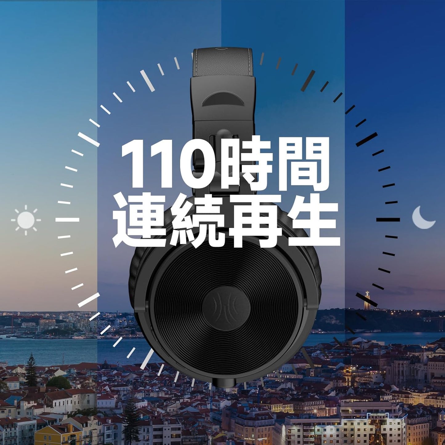 OneOdio Wireless Headphones, Up to 110 Hours of Continuous Playback, Bluetooth Headphones, Heavy Bass, Wired Hi-Res, Multi-Point Support, Built-in Microphone, Hands-Free Calling, Pro C, Black Red