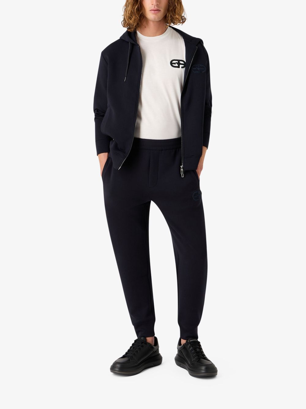 Emporio エンポリオアルマーニロゴコットンブレンドTシャツ - Image 4