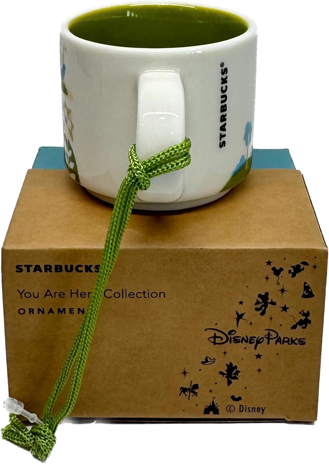 Disney Parks Magic Kingdom You Are Here Starbucks Taza Demitasse Adorno de 2 onzas