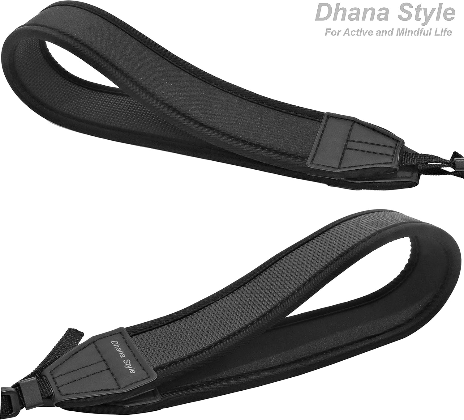 カメラ ネック ストラップ 一眼レフ ・ ミラーレス・ コンパクト カメラ用 クッション性 ネオプレーン 素材 で肩への負担を軽減 シンプル ブラック