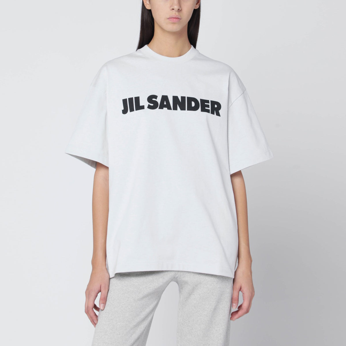 Jil Jil Sander Light Gray特大Tシャツロゴプリント - Image 4