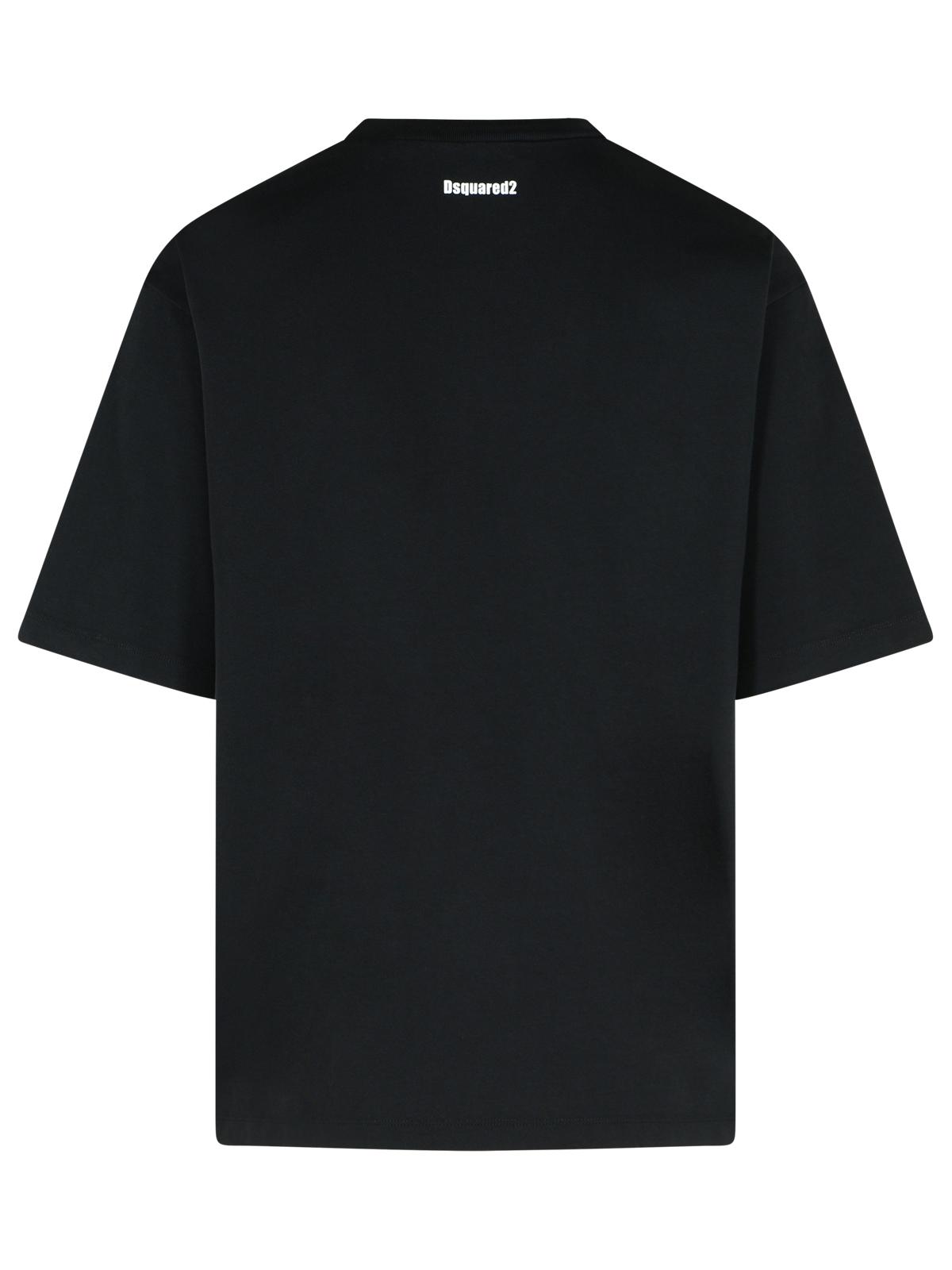 Dsquared2 Dsquared2 '巻き戻し'ブラックコットンTシャツ - Image 4