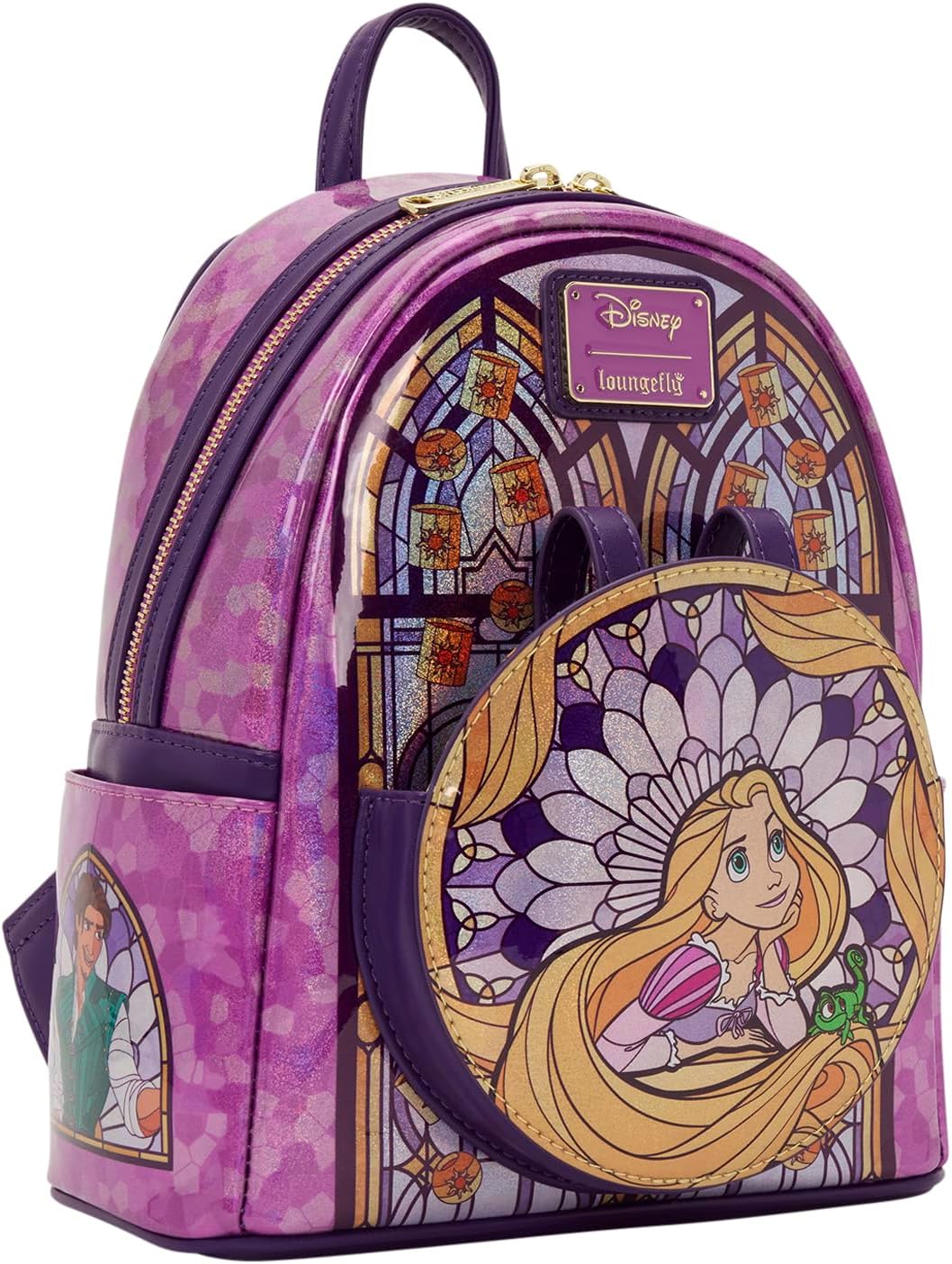 Loungefly Disney Stained Glass: Rapunzel Mini-mochila, exclusiva de Amazon