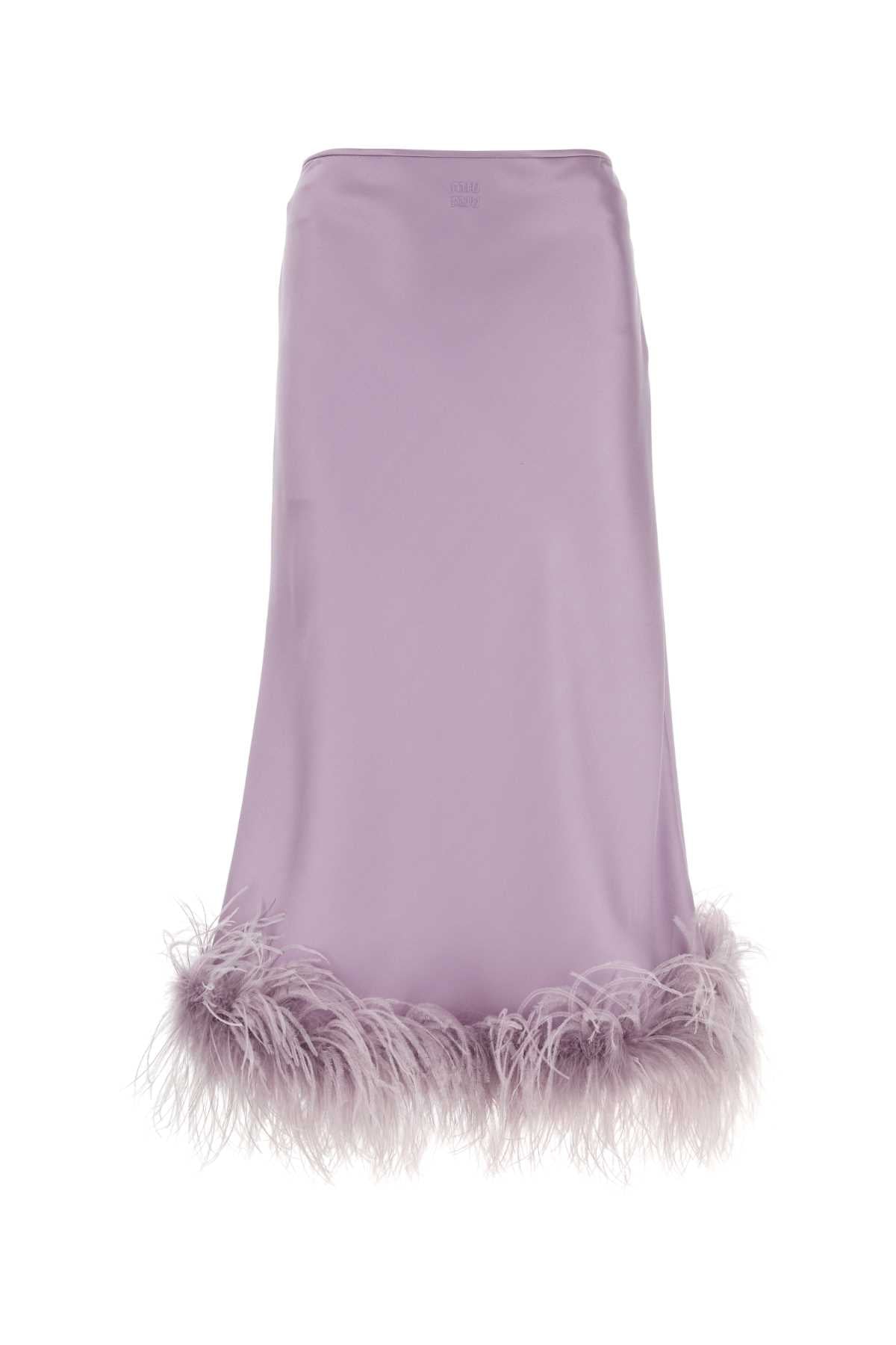 Miu Miu Miu Lilac Satinスカート - Image 4