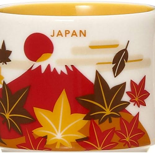 STARBUCKS STABA You Are Here Collection Mug Japan Autumn 2.0 fl oz (59 ml) Demitascup Japanese Style Autumn Leaf Soup Chestnut Fifteen Night Moon Castle Fall Mt. Fuji Yellow Limited Tableware Cup Coffee Limited
