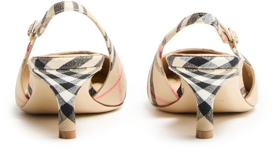 BURBERRY Birdie Check slingback pumps - Image 4