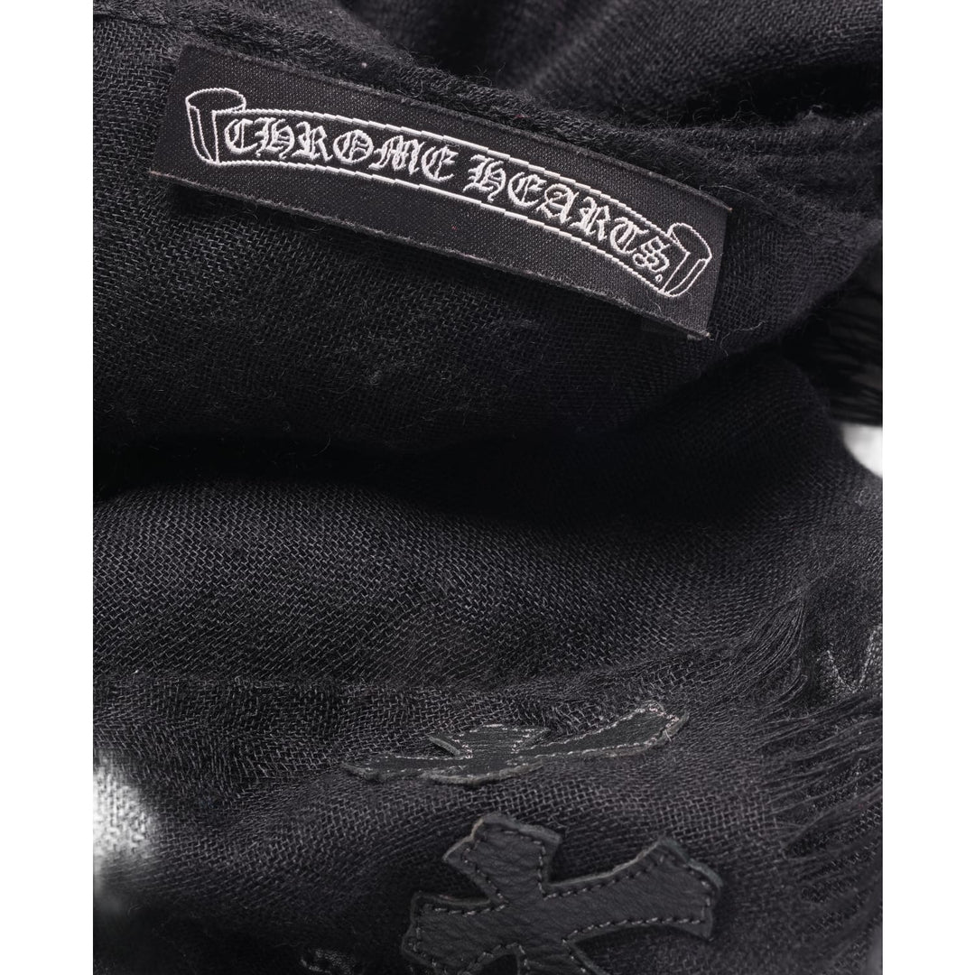 CHROME HEARTS 'CROSS PATCH' CASHMERE SCARF