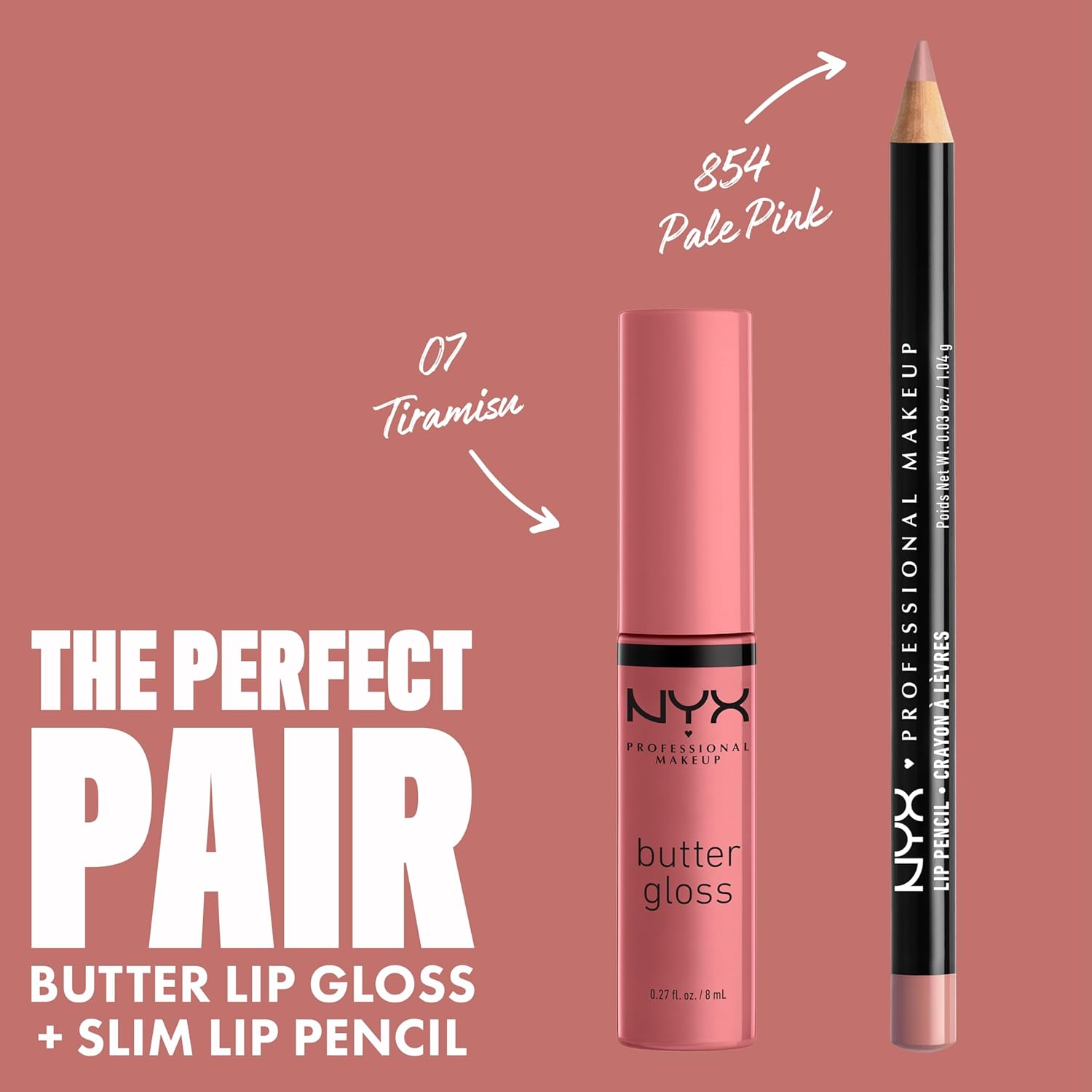 NYX MAQUILLAJE PROFESIONAL Brillo de mantequilla, brillo de labios no pegajoso - Tiramisu (Brown)