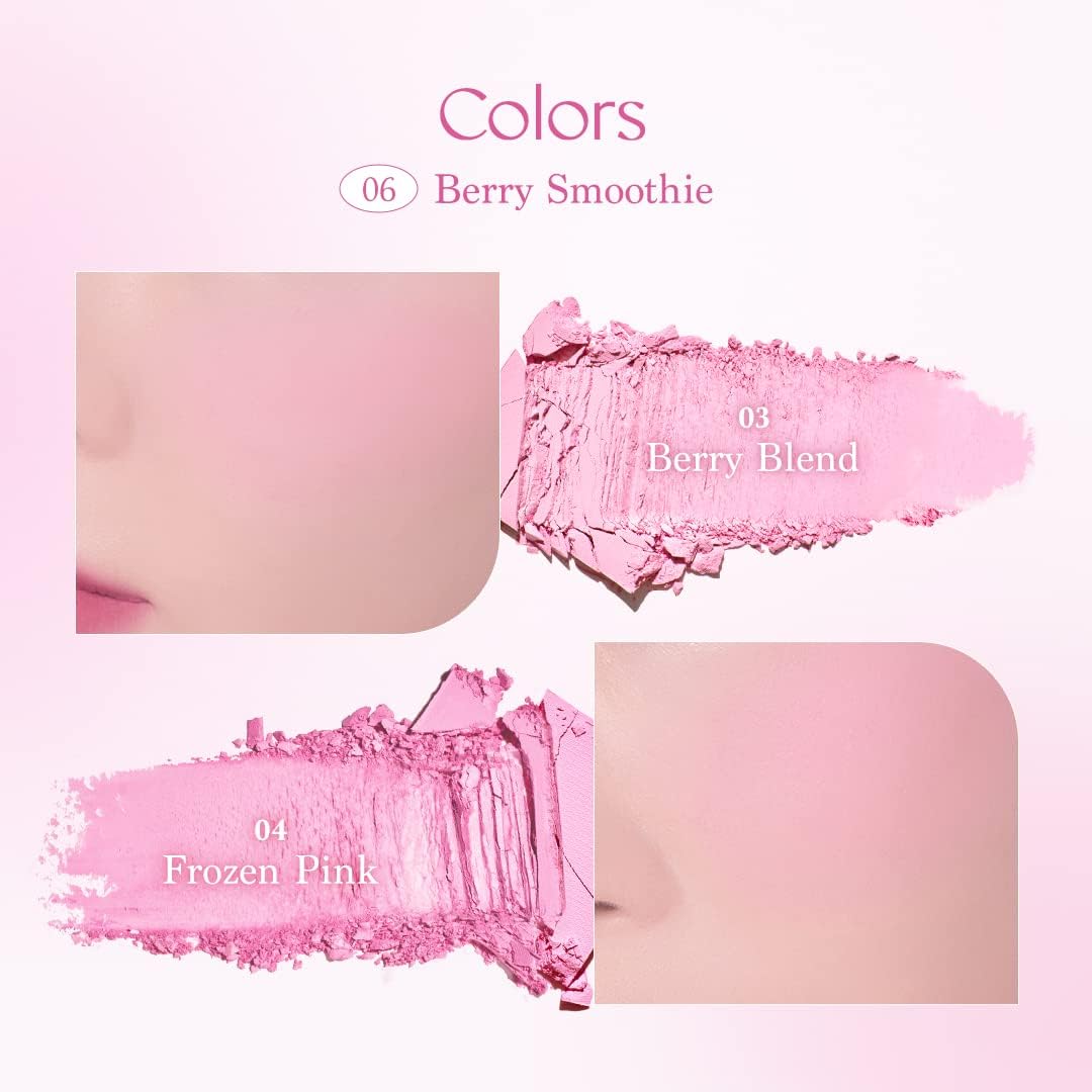 "Official" dasique Daisy Blending Mood Cheek Blending Mood Cheek Blending Mood Cheek / Blusher Palette / 4 Color Brasher / Yeve/Brevet / Warm Tone & Cool Tone/ Cheek Palette (06 Berry Smoothie 06 Berry Smoothie)