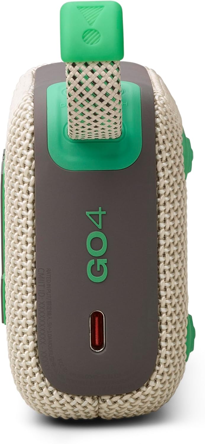 JBL GO 4 Bluetooth Speaker, USB-C Charging, IP67 Dustproof and Waterproof, App Compatible, Passive Radiator, Portable, Wimbledon Green JBLGO4SAND
