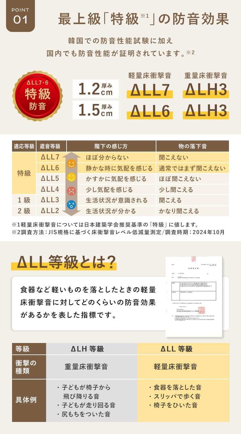 PARKLON Soft Cushion Mat, Antibacterial, Waterproof, Soundproof, Flameproof, Memory Foam, Reversible, Play Mat