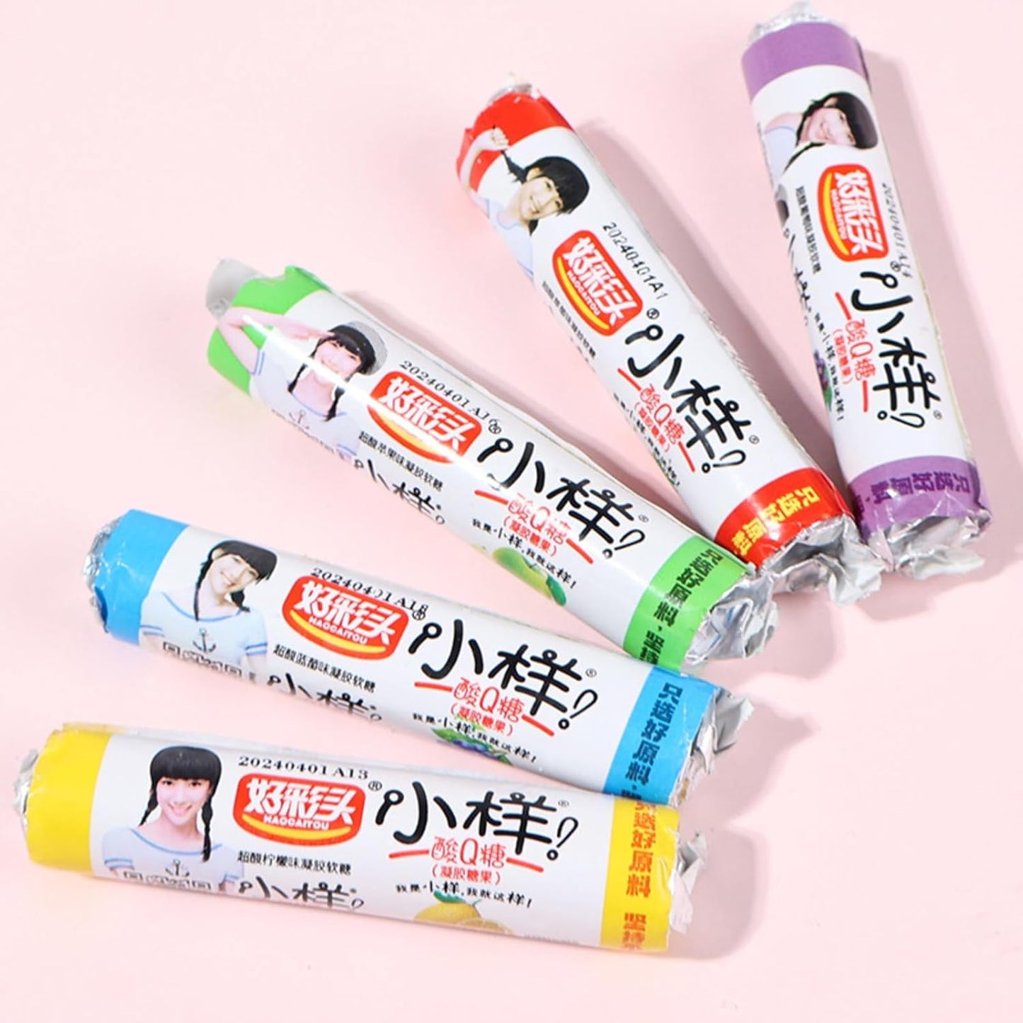 WSYLS-Small Sample Sour Q Candy, Mixed Flavor, Sour & Sweet, Fruit Flavor, Individually Packaged, Candy, Gift, Party, Portable (Apple Flavor)