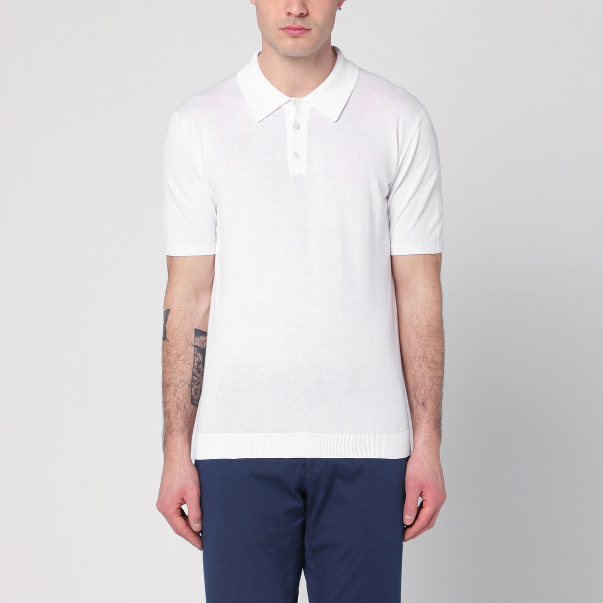 Roberto 綿のロベルトコリーナホワイトポロ - Image 4