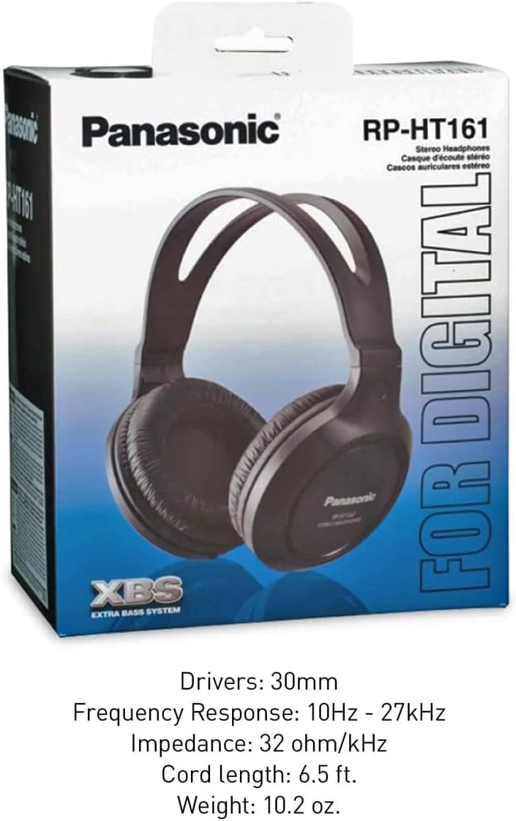 Panasonic XBS Lightweight Headphones RP-HT161-K