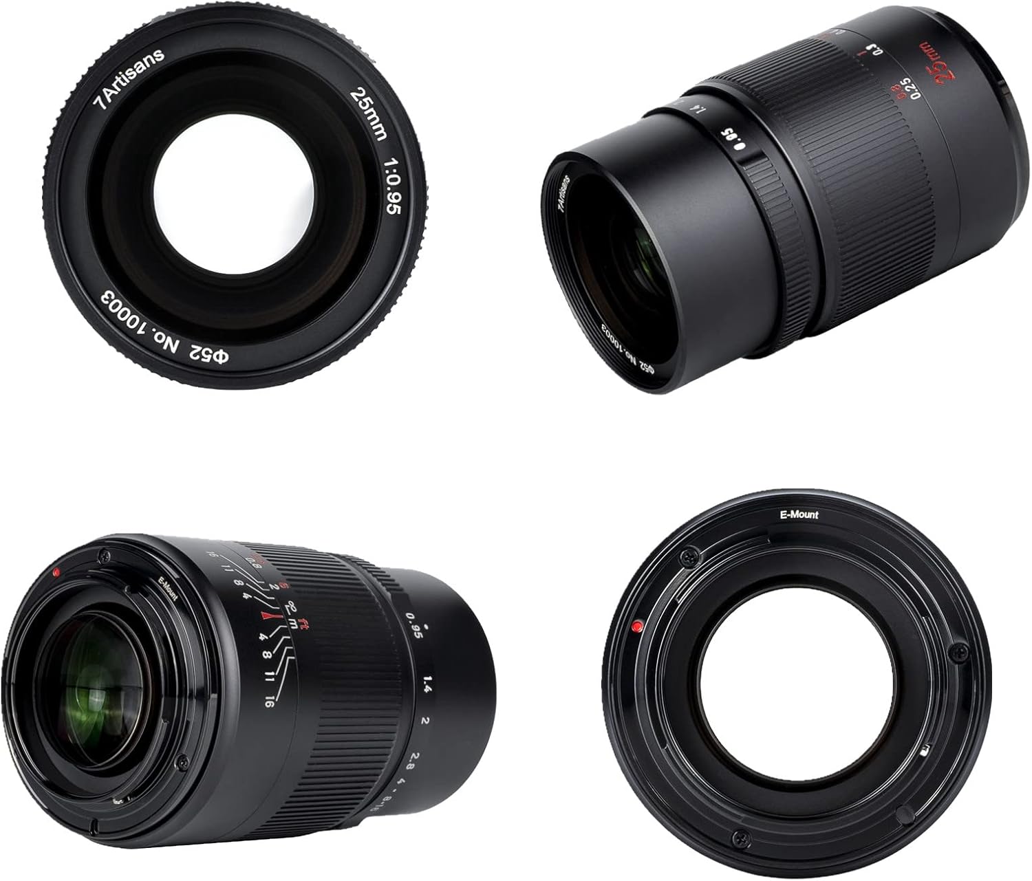 7artisans 25mm F0.95 Camera Replacement Lens APS-C Large Diameter Wide Angle Lens for Canon EOS-M Mount for Eos-M1, Eos-M2, Eos-M3, M5, M6, M10, M100, M50 Cameras