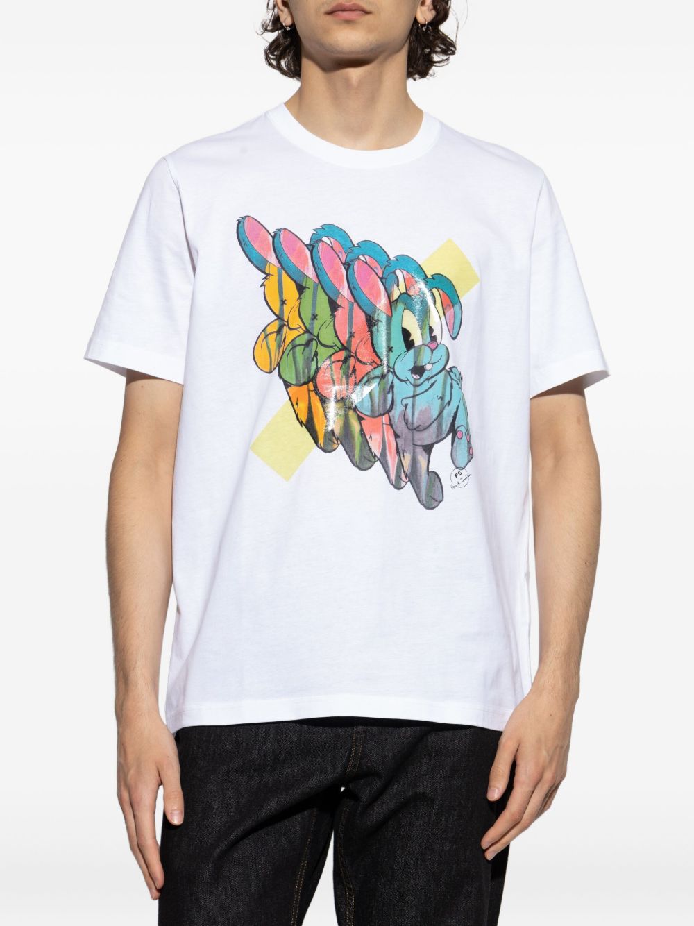 Paul PS By Paul Smith Bunny繰り返しコットンTシャツ - Image 4