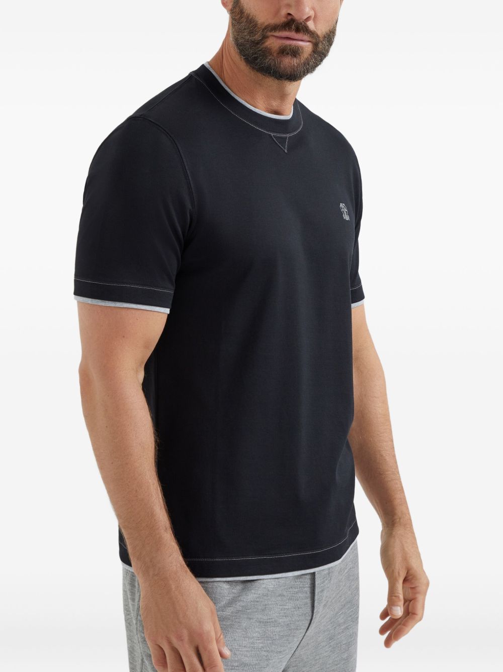 Brunello Brunello CucinelliロゴコットンTシャツ - Image 4