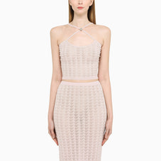 Alessandra Rich アレッサンドラリッチブラックスパンコールツイードミディドレスボタン - Image 4