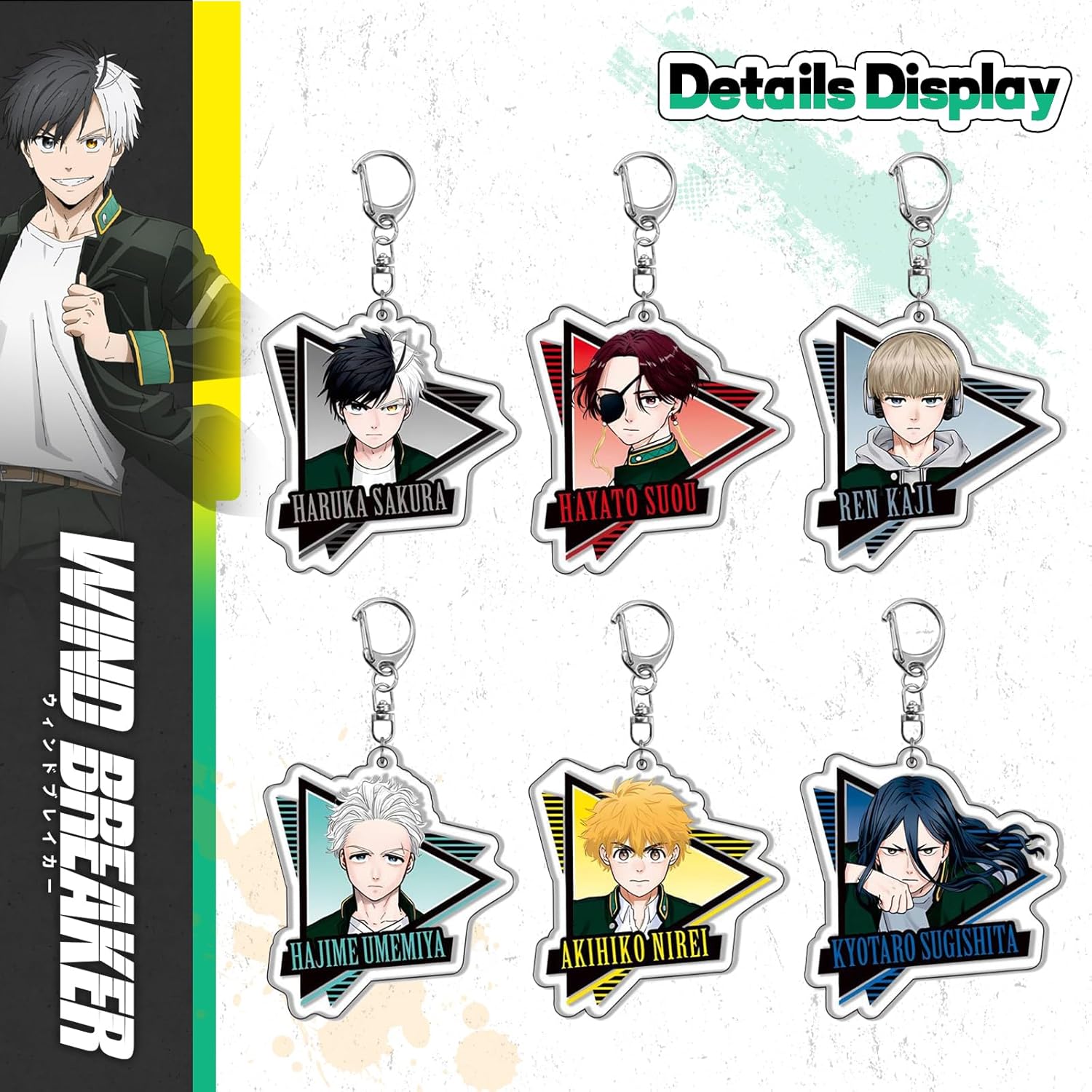 DIROLVON Wind Chime High School, Haruka Sakura, Goods, Wind Breaker Lucky Bag Set, Badge, Acrylic Stand, LOMO Card, Birthday Gift, Gift (A)