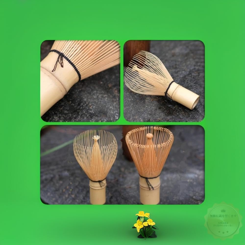 Chasen Black Bamboo Handmade Naruho for Matcha Tea Ceremony Tool, Premium Traditional Craft, Good Foam, For Beginners, Gift Applied with Bamboo Whisk Rest (Unwrapped, Purple Bamboo)