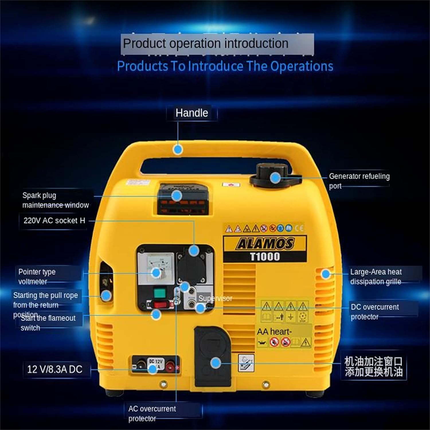 Home Outdoor Camping Frequency Conversion Gasoline Generator Small Generator