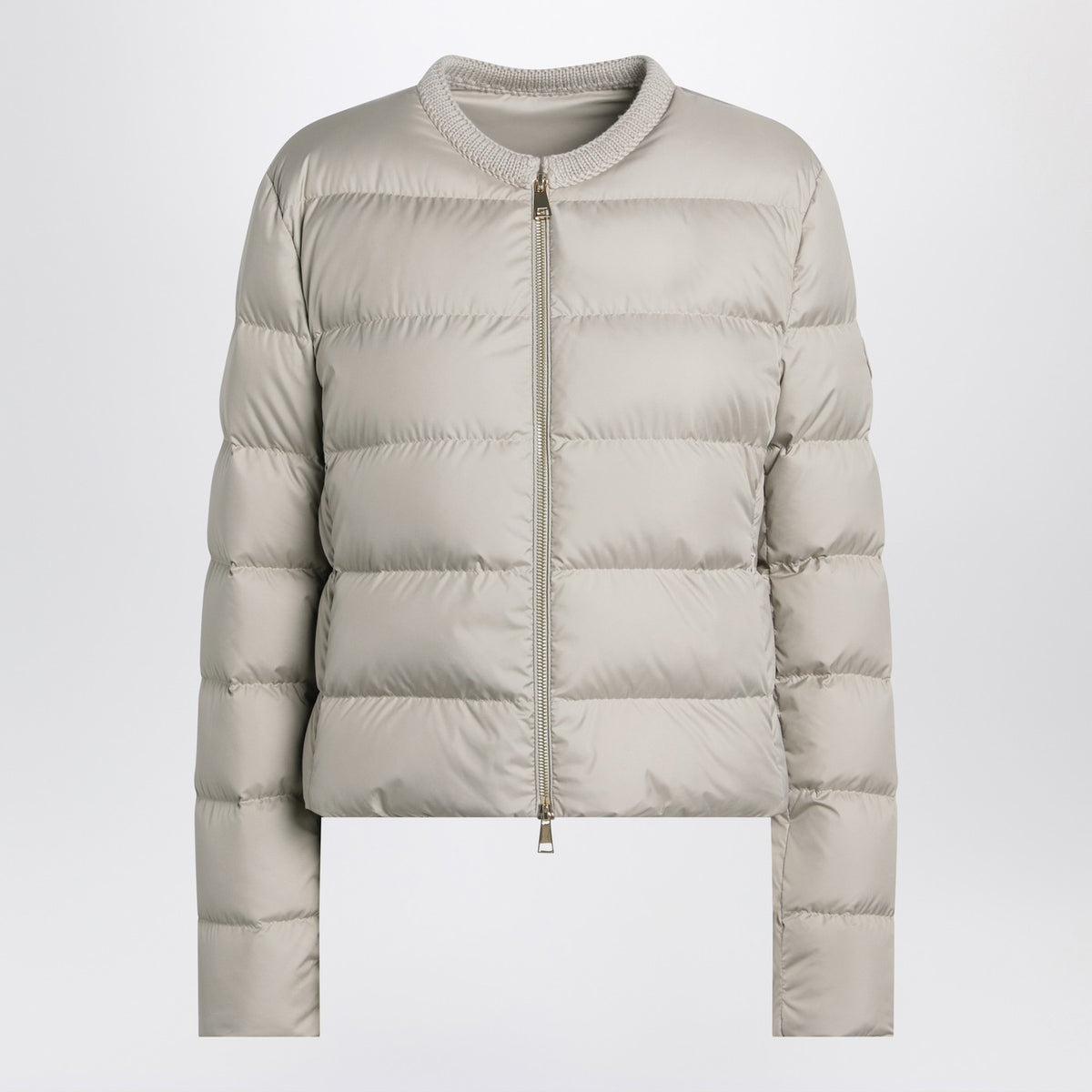 Moncler Moncler Light Beige Short Zip Up Puffer Jacket - Image 4