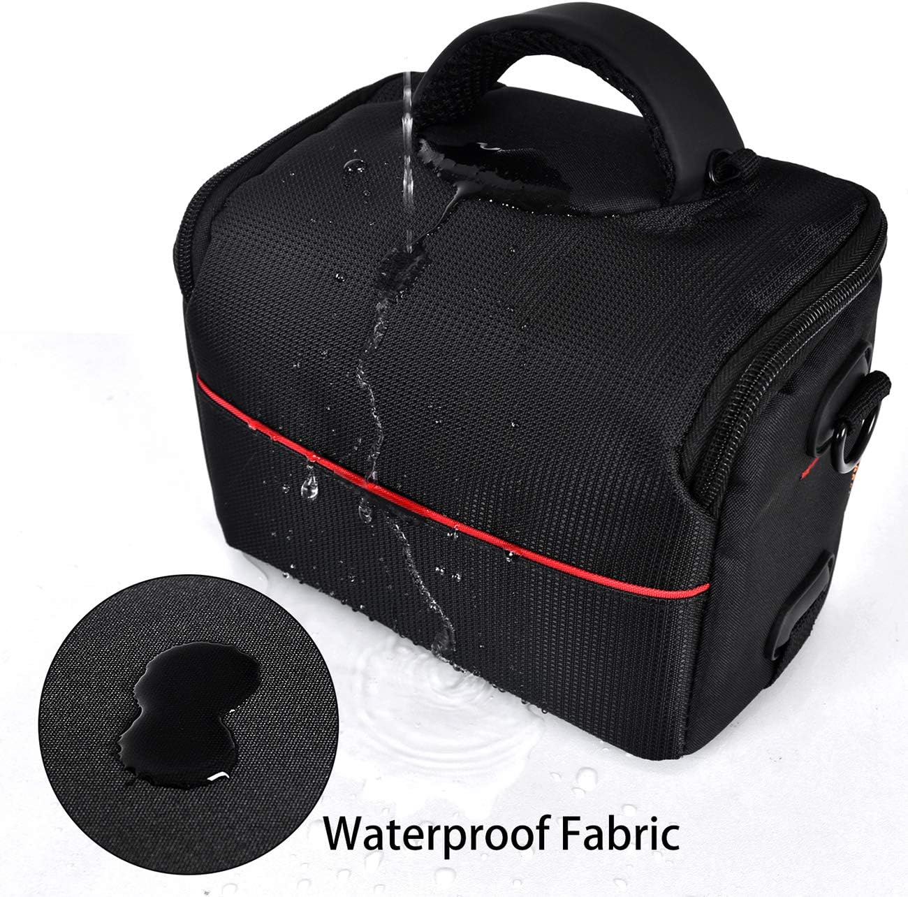 FOSOTO Compact Camera Bag SLR Camera Case with Rain Cover Waterproof Dual Camera Case with Shoulder Strap for Canon EOS M50 PowerShot SX420 SX430 SX70 SX50 SX30IS Soni a6400 RX10 DSC-H300 Nikon
