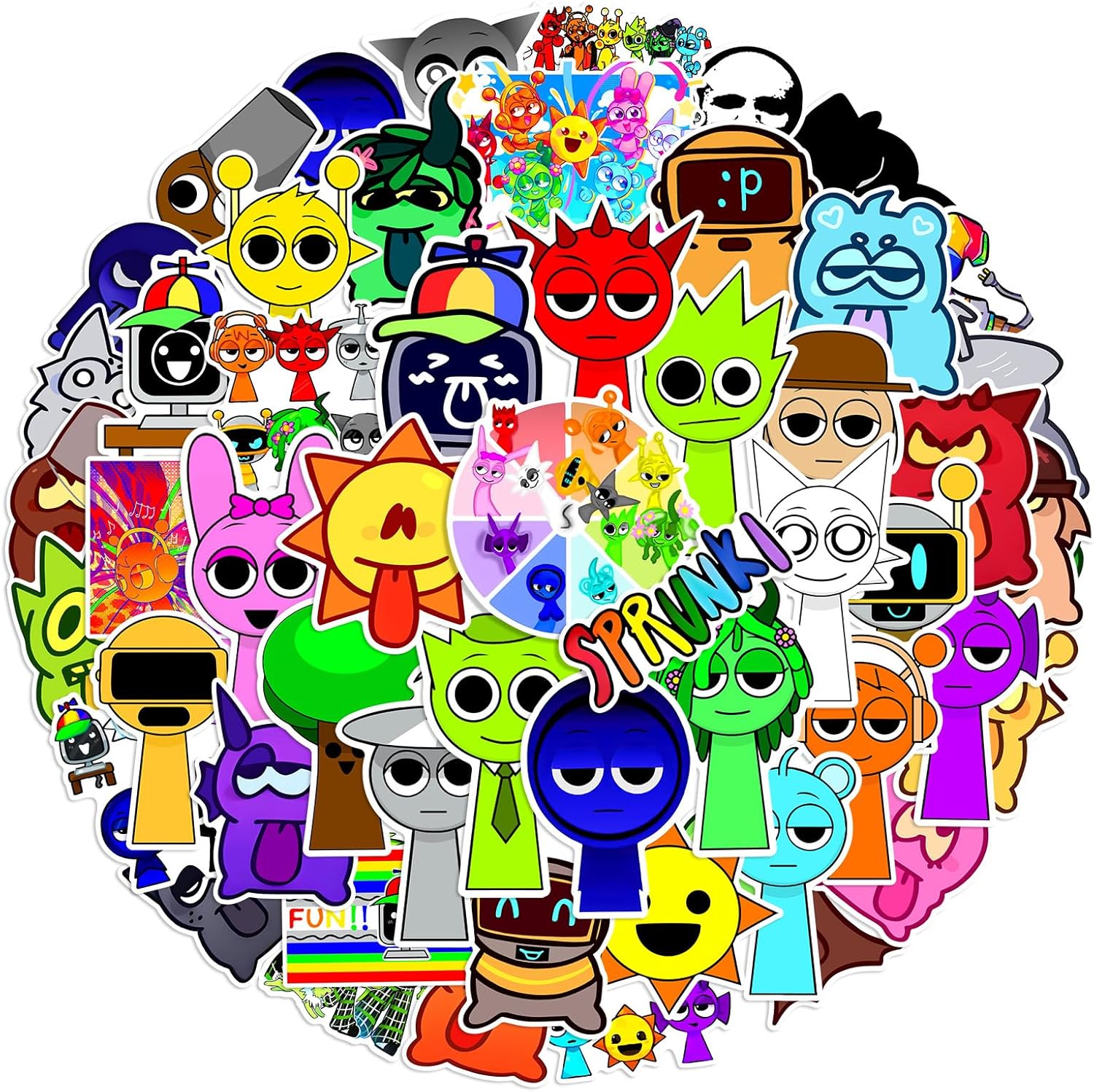 Splanky Stickers, Cute, Anime, Characters, Seals, Horror Games, Waterproof, Decal, Cute, Stylish, Cartoon, DIY Stickers, Popular, Anime, Moe Goods, Kids, Adults, Birthday, Christmas, Gift