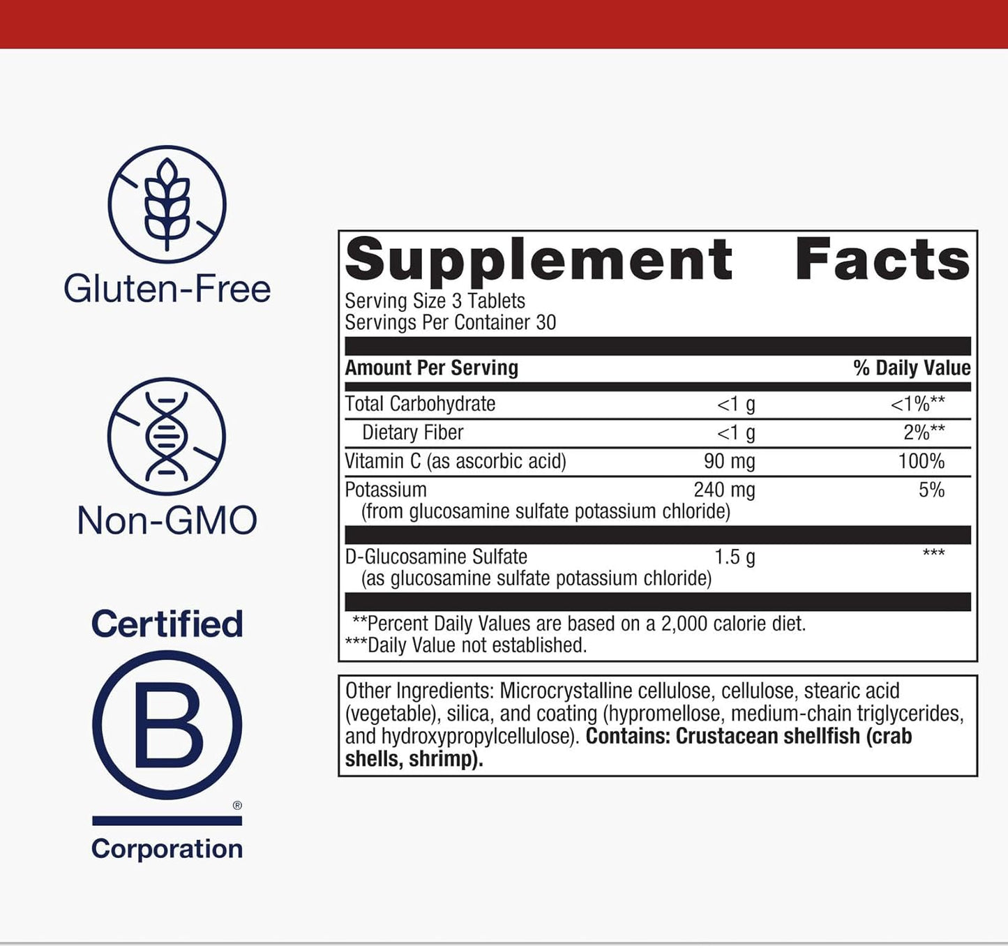 Metagenics Glucosamine Sulfate Supplement, 90 Count
