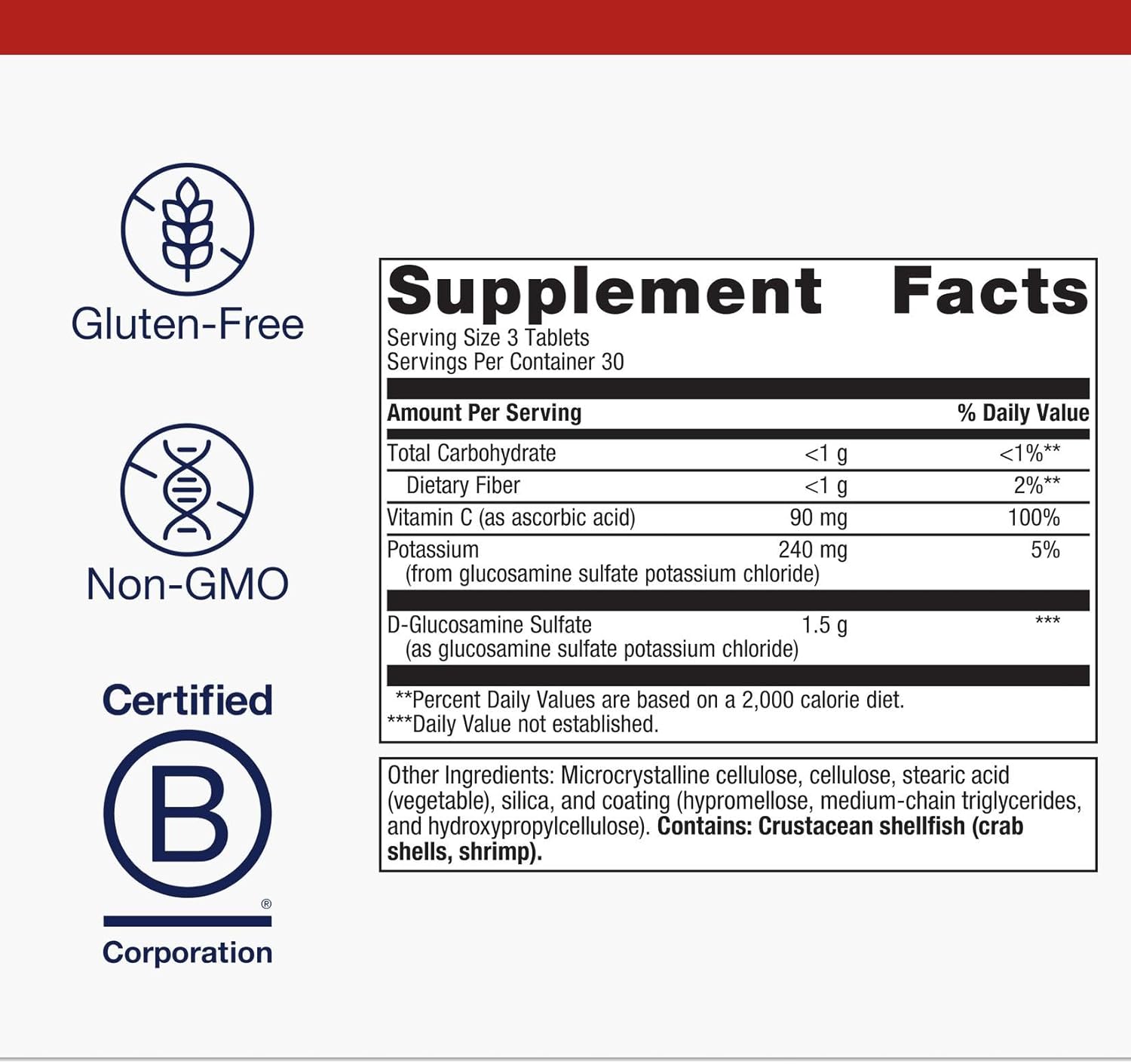 Metagenics Glucosamine Sulfate Supplement, 90 Count