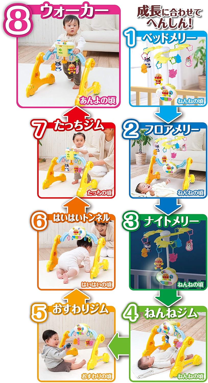 アガツマ(AGATSUMA) アンパンマン 8WAY ウォーカーまでへんしん! よくばりメリー （対象年齢0ヶ月以上）