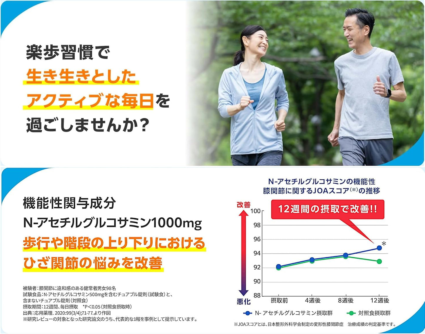グルコサミンプラス 24本（1ケース）｜N-アセチルグルコサミン1000mg｜コラーゲン1000mg｜ひざ関節サポート｜ヨーグルト風味【注文後メーカー発注】★夏季はクール便＜常温保存可能品 機能性表示食品 ギフトにも＞