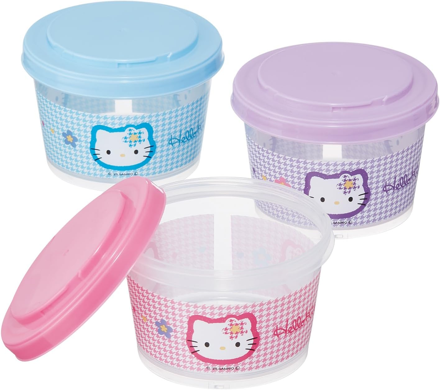 Skater SIJ3-A Sanrio Hello Kitty Khaohana Storage Container, Set of 3, 8.5 fl oz (240 ml), Side Dish, Made in Japan