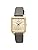 Seiko SWR090P1 Women's Quartz Watch, Square Design, Gold, Gray Leather Band, gray
