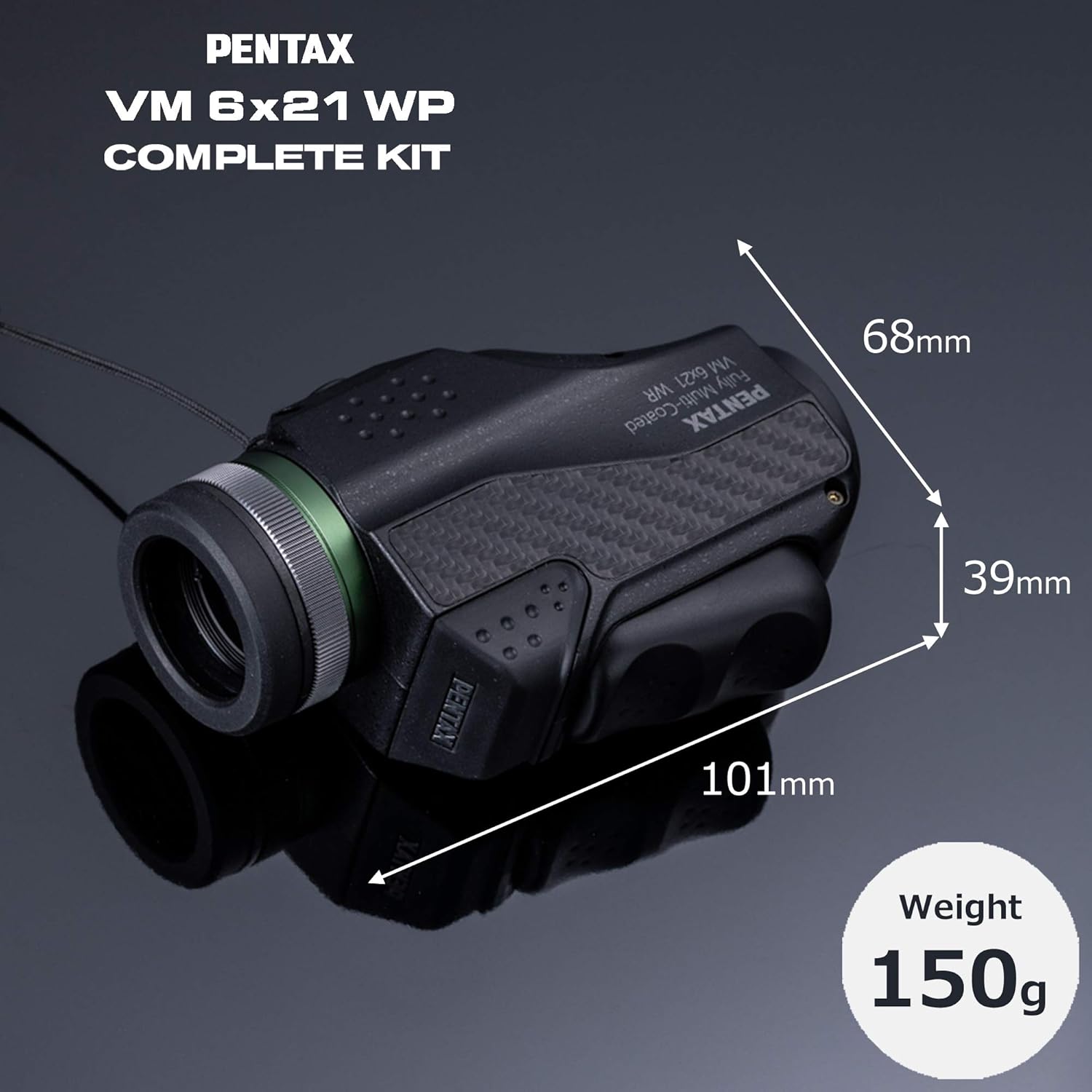 PENTAX 単眼鏡 VM 6x21 WP コンプリートキット 専用スマートフォンアダプターとマクロスタンド、光学性能に優れた明るくクリアな6倍倍率単眼鏡が付属しています。