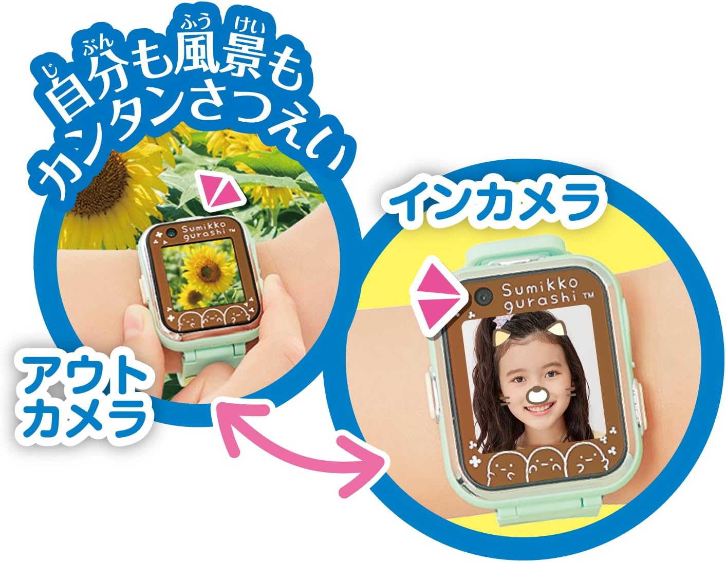 Sumikko Gurashi Smartwatch, Camera, Mint Green (English language not guaranteed)