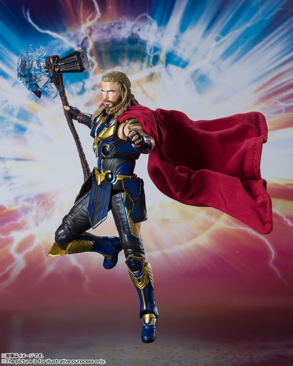 BANDAI SPIRITS S.H. Figuarts Marvel Mighty Thor (Thor/Love & Thunder) Approx. 6.5 inches (165 mm), ABS & PVC & Fabric, Pre-painted Action Figure