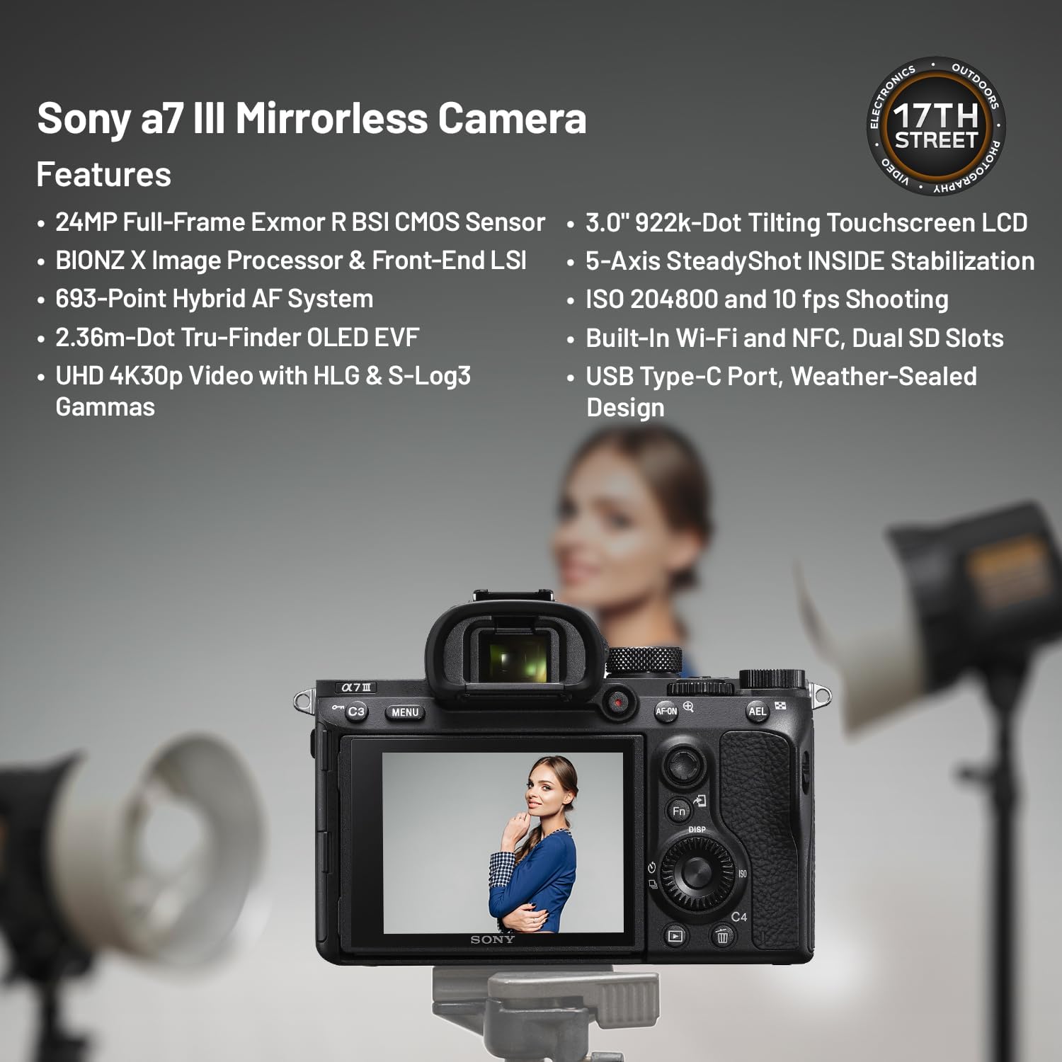 Sony a7 III ミラーレスカメラ (ブラック) - 24MP フルフレームデジタルカメラ バッテリー&デュアル充電器キット付き Corel ソフトウェアキット 128GB SDXCメモリーカード&大型デジタル一眼レフバッグ - エッセンシャルバンドル