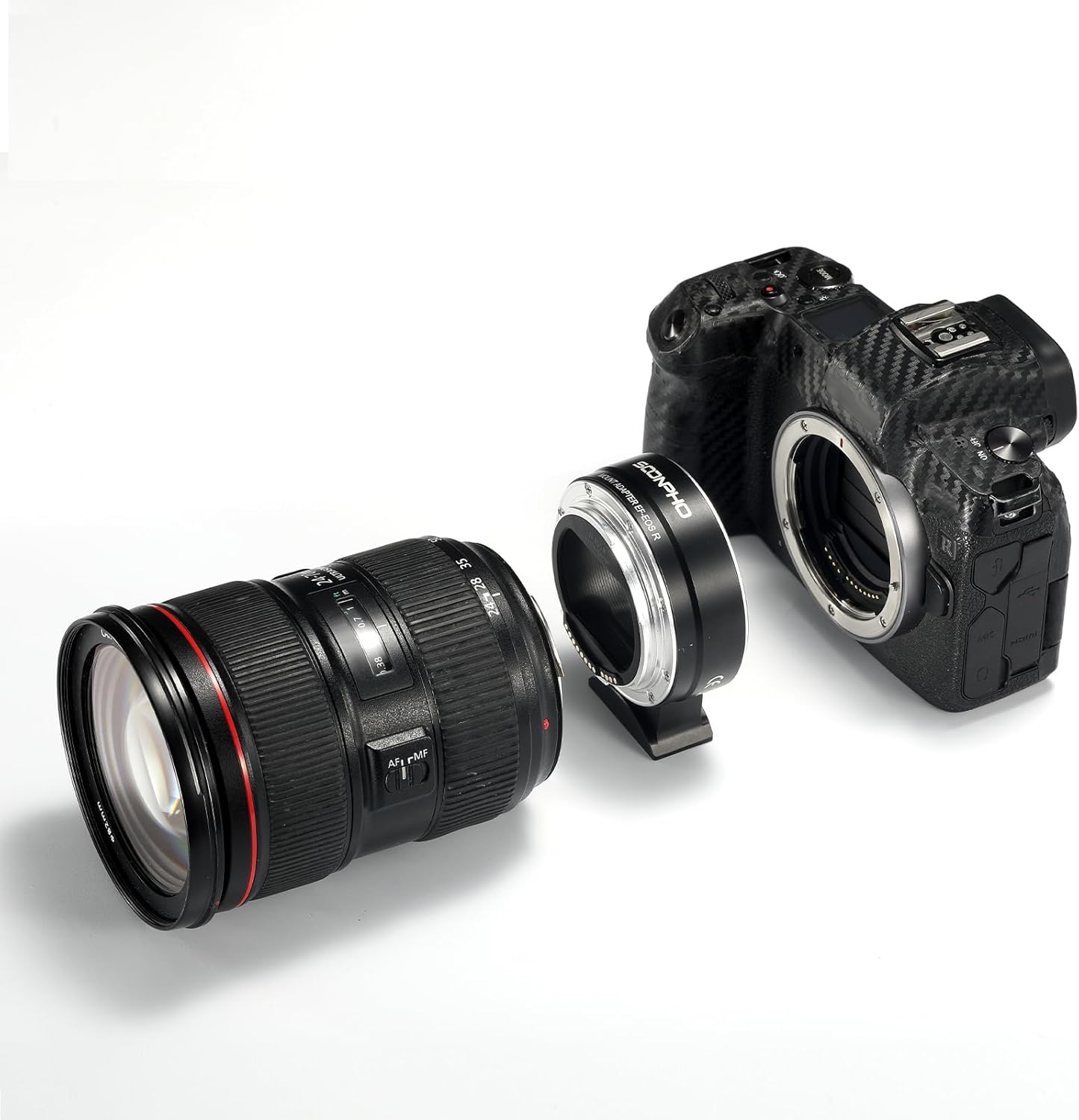 SOONPHO EF-EOS R Mount Adapter for Canon, AF Function, Autofocus, EF/EF-S Mount Lens, RF Mount, Electronic Contacts, Tripod Mount, Image Stabilization, EXIF Data Recording, Japanese Instruction Manual