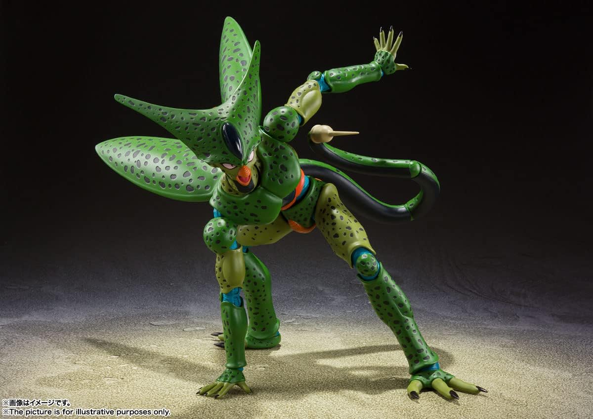 TAMASHII NATIONS S.H. Figuarts Dragon Ball Z Cell 1st Form (Resale Version), Approx. 6.7 inches (170 mm), PVC & ABS, Pre-painted Action Figure
