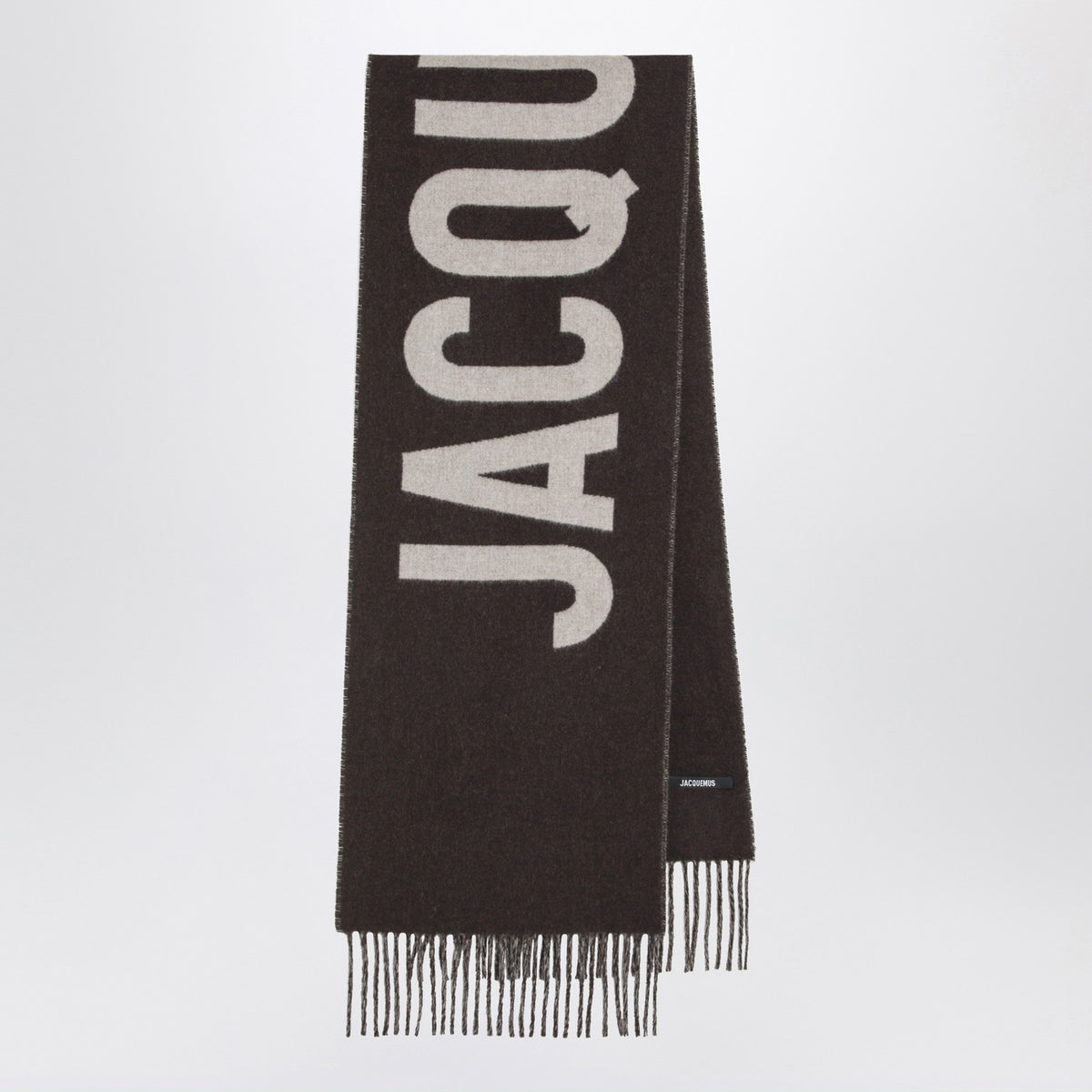 Jacquemus Jacquemus Multi Brown Wool Scarf With Logo - Image 4
